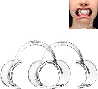 BRITECO Dental Mouth Opener Kit, 2-Piece C-Shaped Retractors Teeth Whitening C-Shape Mouth Opener Tools for Dentistry, Open Mouth Game Dentistry- Dentist Tools for Adults and Kids