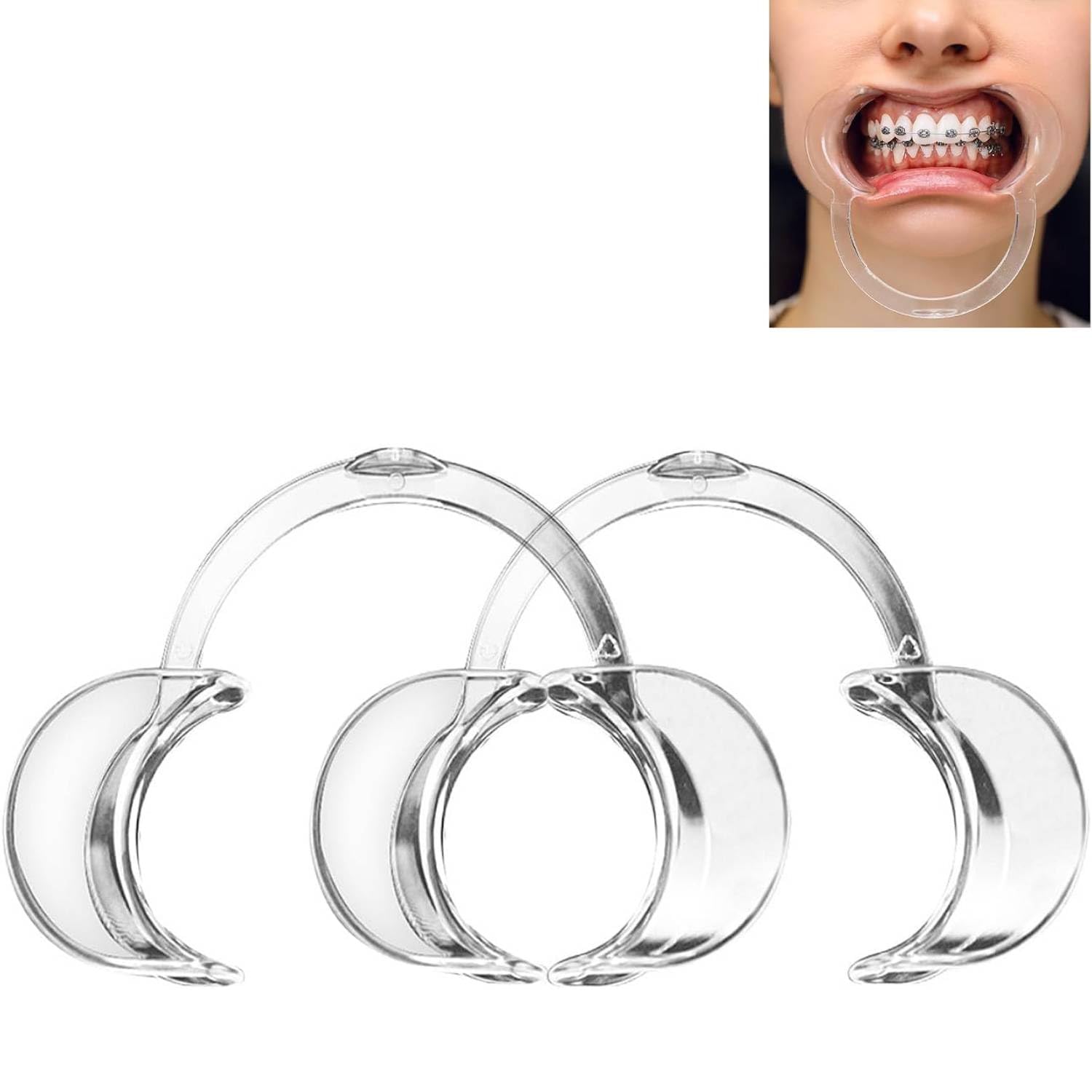 BRITECO Dental Mouth Opener Kit, 2-Piece C-Shaped Retractors Teeth Whitening C-S