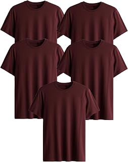 Generico Easy Fit T-Shirt, Pack of 5 Men's T-Shirts, Short Sleeves, 100% Cotton, Regular Fit, Unisex, Casual - Gym - Sports - Urban