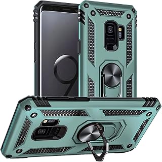 for Samsung Galaxy S9 Case, Military Grade 16ft Drop Tested Ring Shockproof Protective Phone Case for Samsung Galaxy S9, Dark Green