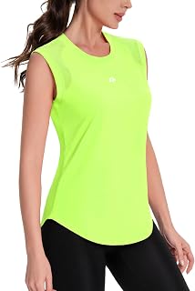 ANGEL CITIZ Gym Sleeveless Tops for Women UPF 50+ Sport Tank Tops Womens Running Shirts Yoga Vest Shoulder Mesh Breathable