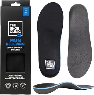 Shoe Clinic Pain Relieving Arch Support Insoles for Men & Women – Orthotic Shoe Inserts with Arch & Heel Support, Foot Pain Relief, Insoles for Plantar Fasciitis & Flat Feet, UK Size 8