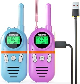 Inspireyes Kids Walkie Talkies, Rechargeable Sky Duo | Toys for Boys Girls Ages 3–12 USB-C Charging Clear Audio Kid-Friendly Design Camping Hiking Birthday Holiday Christmas Gift