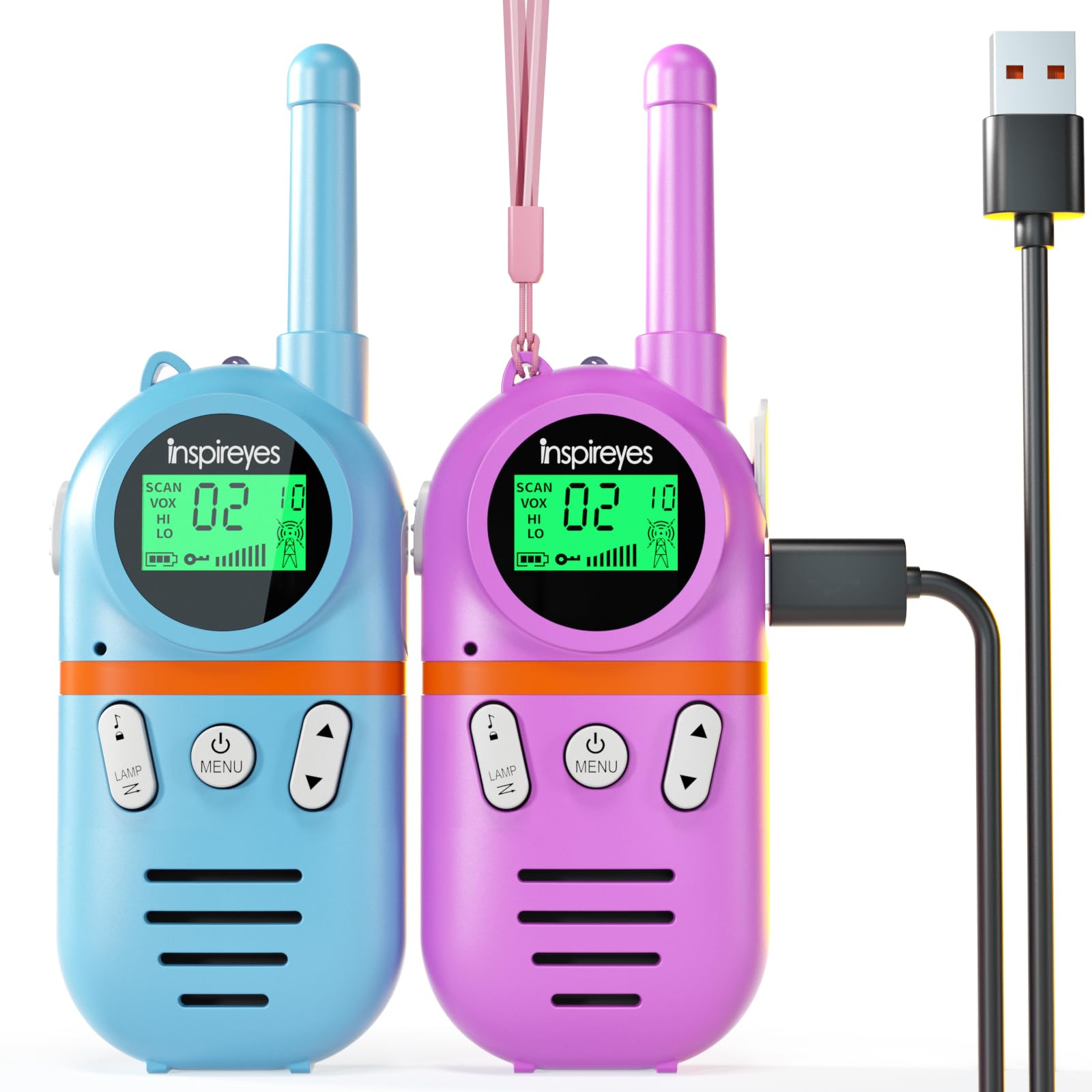 Inspireyes Kids Walkie Talkies, Rechargeable Sky Duo | Toys for Boys Girls Ages 
