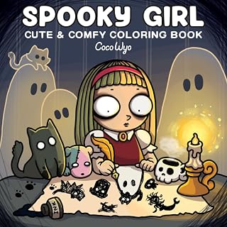 Spooky Girl: Coloring Book for Adults Featuring Cute Quirky Characters in Cozy Moments for Relaxation