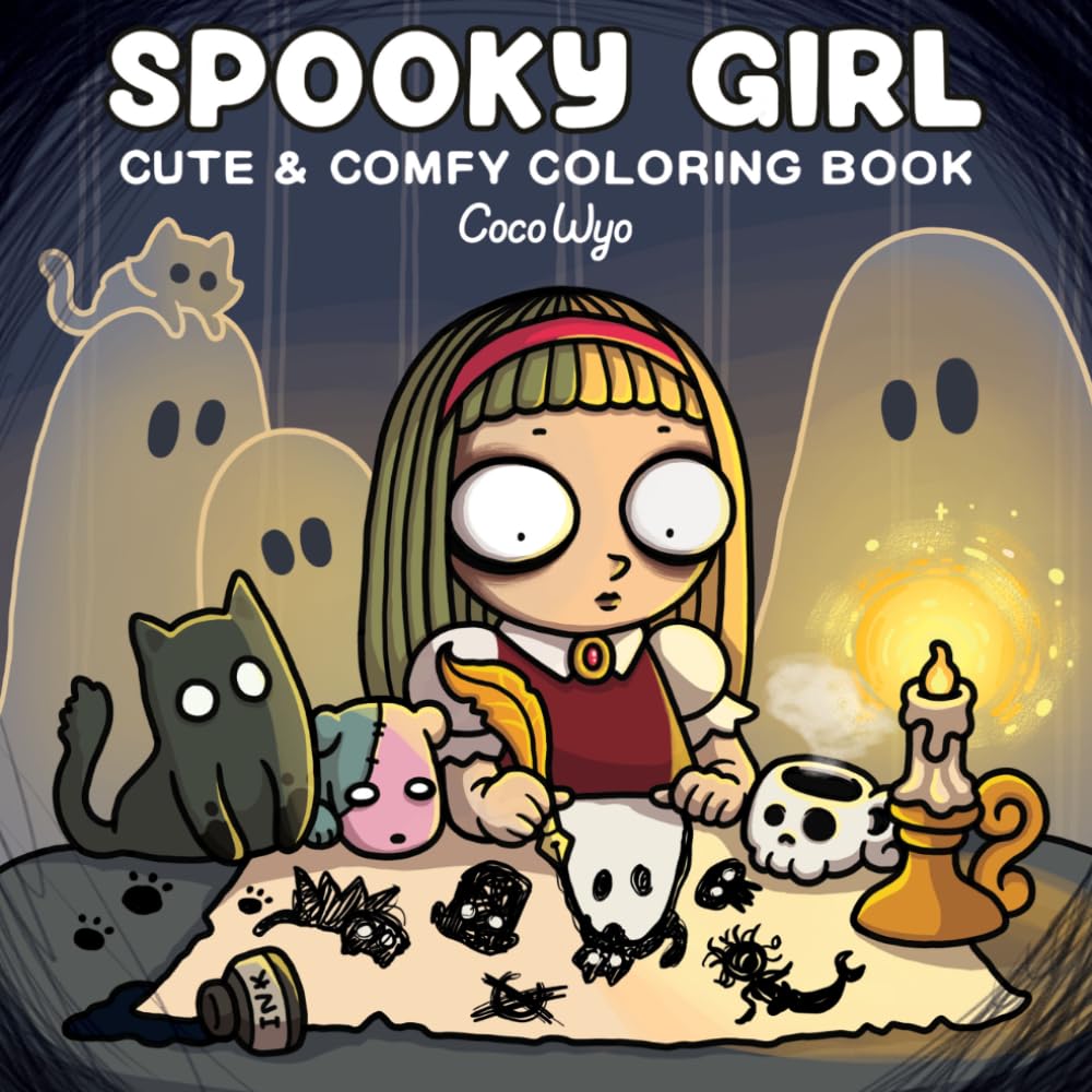 Spooky Girl: Coloring Book for Adults Featuring Cute Quirky Characters in Cozy M