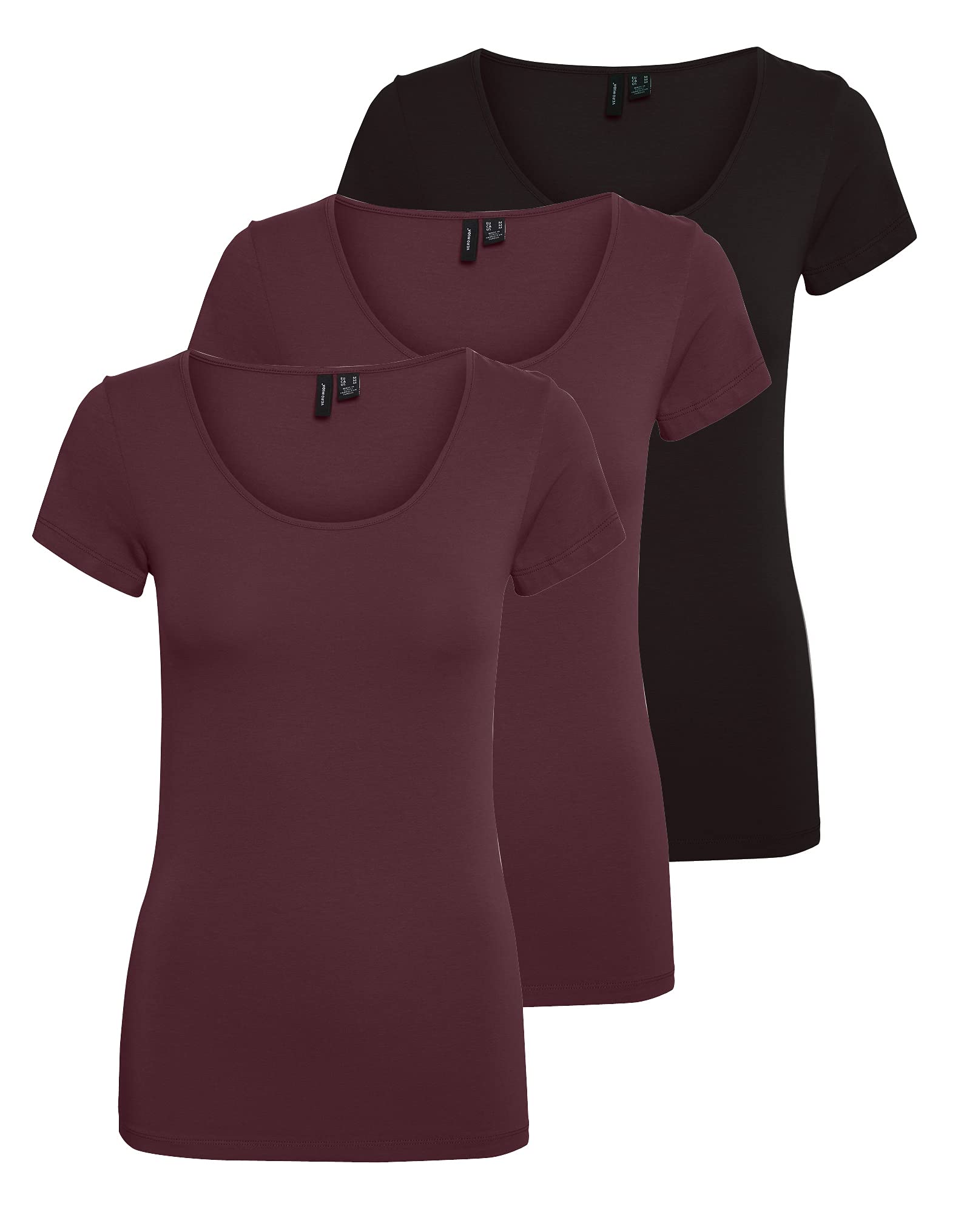 Vero Moda VMMAXI My - Soft SS U-Neck GA 3 Pack T-Shirt 10247489 Womens Grey (2X 