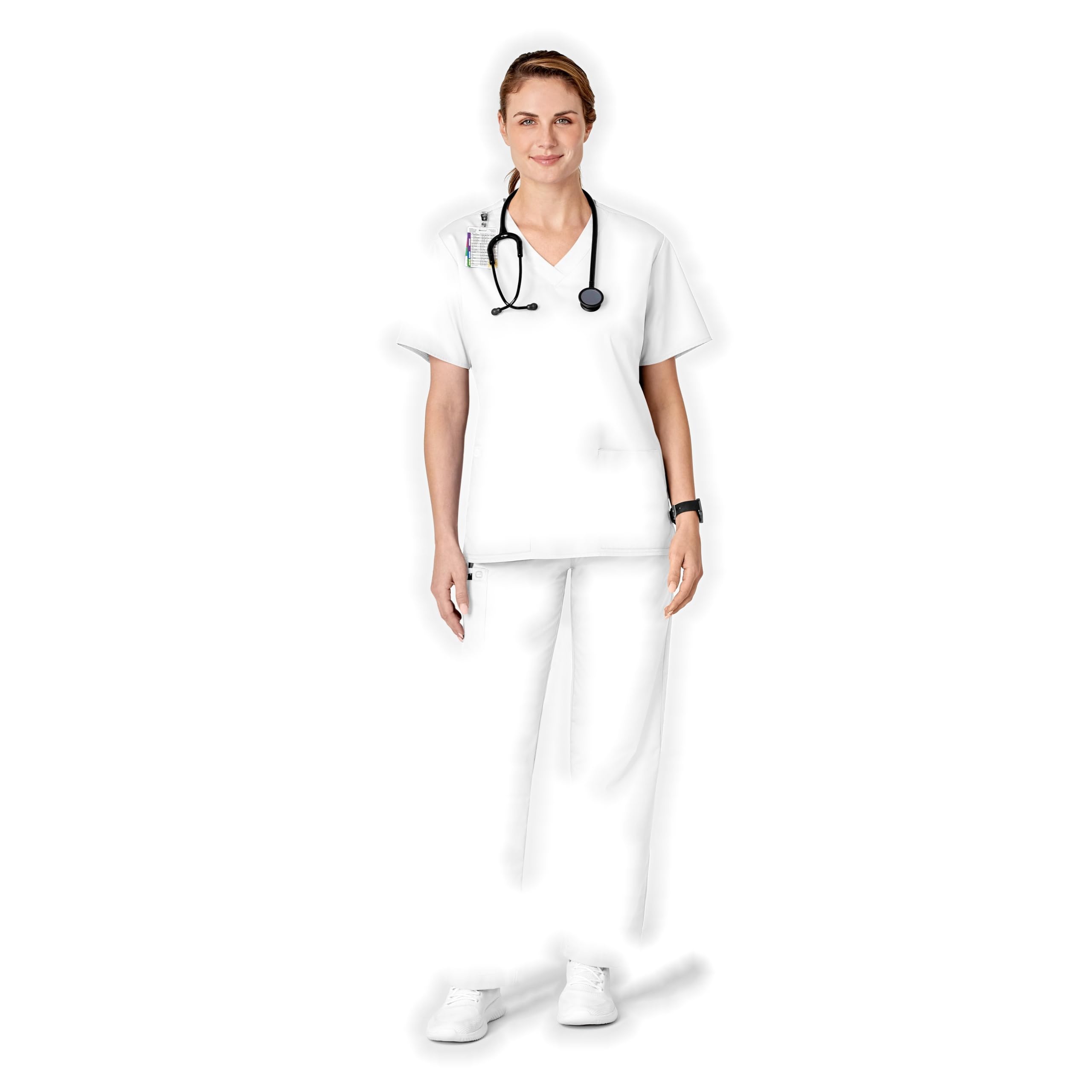 Wink Scrubs for Women, Boundless, Classic Wide Leg Cargo Pants with Full Drawstr