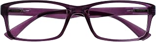 OPULIZE PEP Men Women Reading Glasses, Large Rectangle Designer Frame with Spring Hinges, Anti-scratch, Purple+3 (Pack of 1)