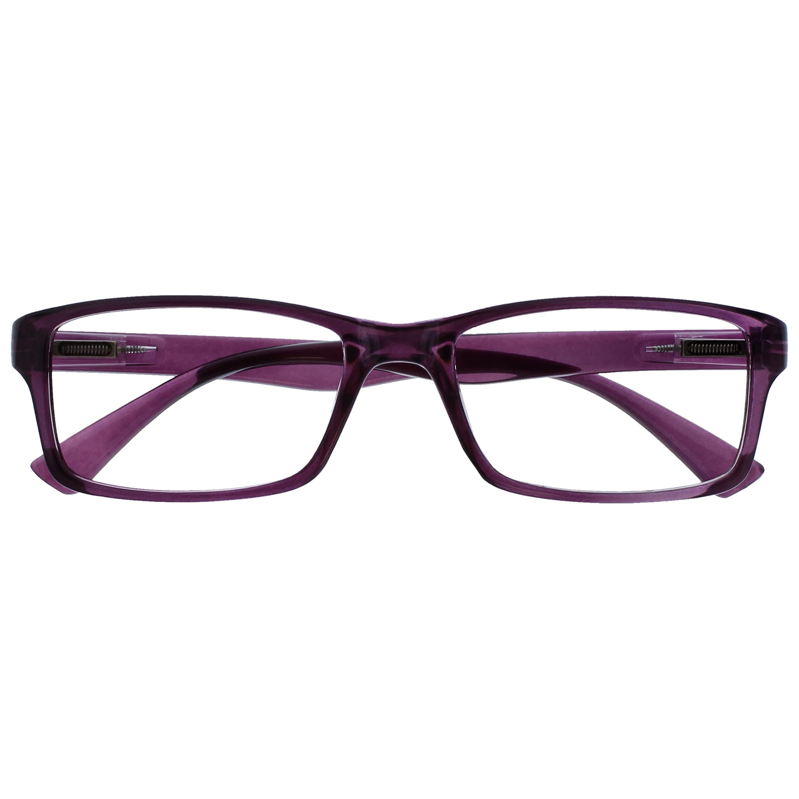 OPULIZE PEP Men Women Reading Glasses, Large Rectangle Designer Frame with Sprin