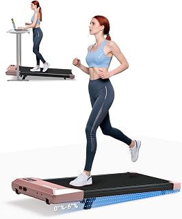 DeerRun 3-in-1 Incline Walking Pad, Under Desk Treadmill with 6% Incline, 2.5HP Quiet Portable Walking Machine for Home Office, 300 lbs Capacity, LED Display & Smart App, Ready-to-Use