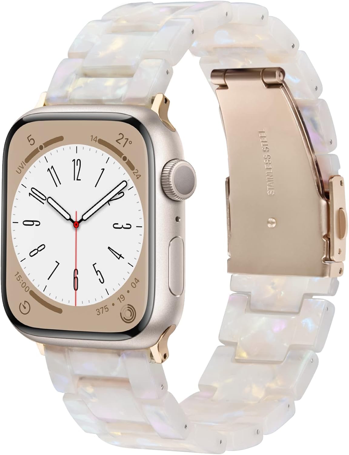 V-MORO Resin Bands Compatible with Apple Watch Band,41mm/40mm/38mm/42mm | Fashio