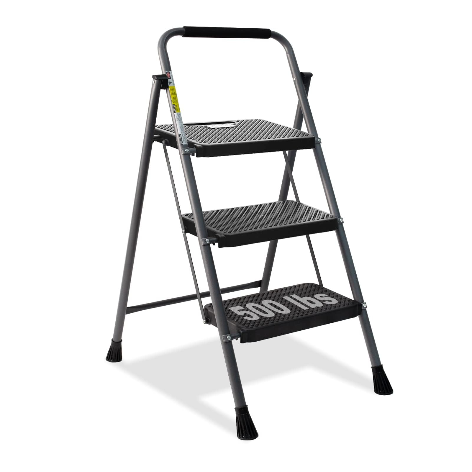 GOLYTON 3 Step Ladder,Step Stools for Adults, 500lbs Capacity | Step Stool Folda