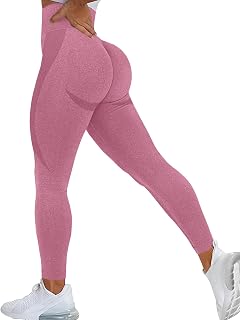 SENBAN High Waisted Leggings for Women Seamless Workout Gym Yoga Tummy Control Smile Contour Sports Tights