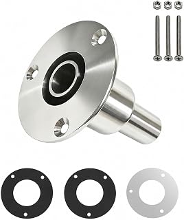 DZG 24mm Thru Hull Exhaust Fitting 304 Stainless Steel for Diesel Heaters | Straight, Diesel Heating Accessories, Includes Screws and Gaskets for Marine and Diesel Heater Exhaust Use