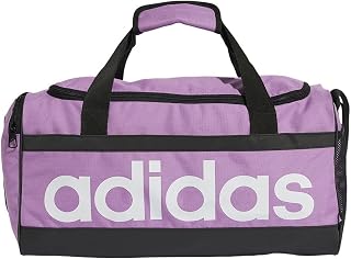 Adidas Unisex Essentials Linear Duffel Bag, Preloved Purple/White, XS