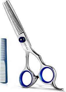 COOLALA Stainless Steel Hair Cutting Scissors Thinning Shears 6.5 Inch Professional Salon Barber Haircut Scissors Family Use for Man Woman Adults Kids