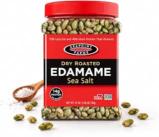 Seapoint Farms Dry Roasted Edamame, Sea Salt, 27 oz Jar (Pack of 1) | Plant Based,14g Protein, 2 Ingredients, 0 Added Oils, Vegan, Gluten Free, Kosher, Keto, Non-GMO, Healthy Snack, Family Size