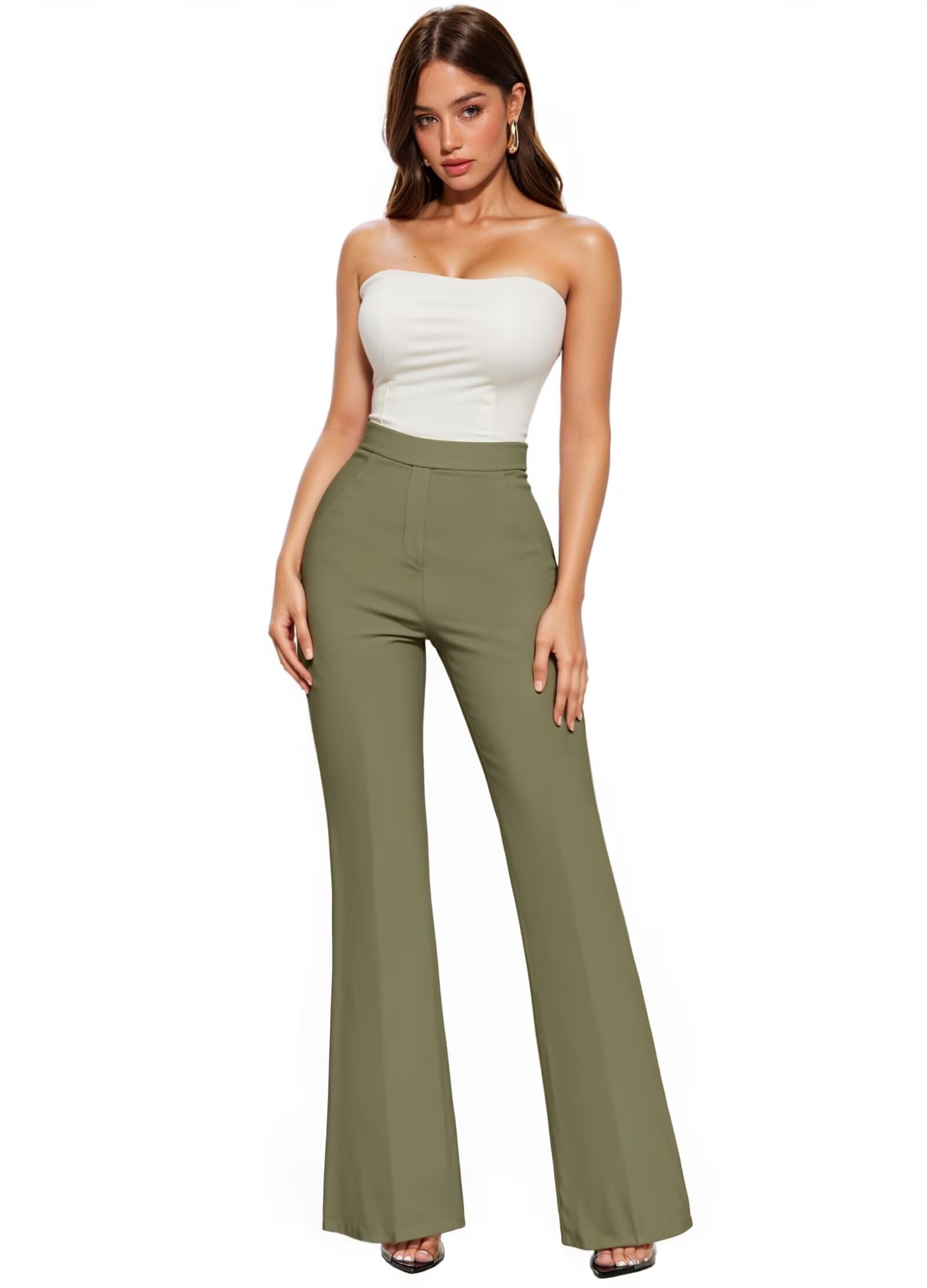 Hybrid & Company Women's Office Flare Pants