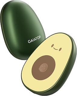 Gaiatop Rechargeable Hand Warmers 2 Pack, Magnetic, Cute Avocado Design | 3 Heat Levels, Electric Pocket Heater, Reusable Design, Stocking Stuffers Gifts for Women, Men, Outdoor, Camping, Golf