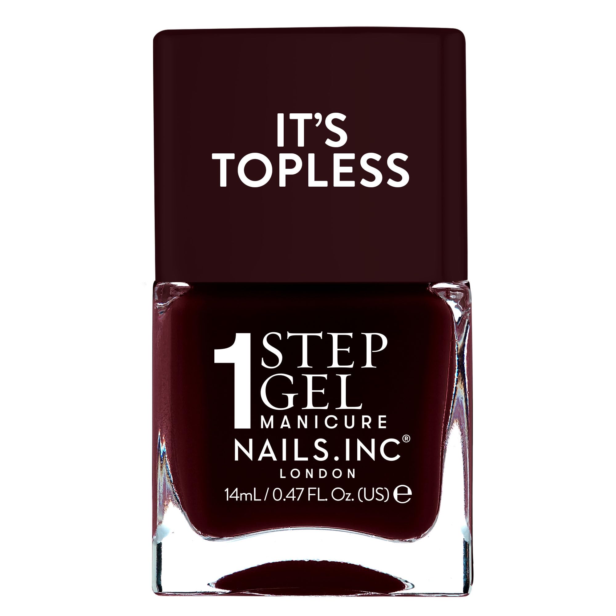 Nails.INC It's Topless Billie Classic Burgundy Gel-Like Nail Polish | Classic bu