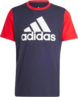 adidas Men's Essentials Single Jersey Big Logo Tee, Legend Ink/Better Scarlet, XXL