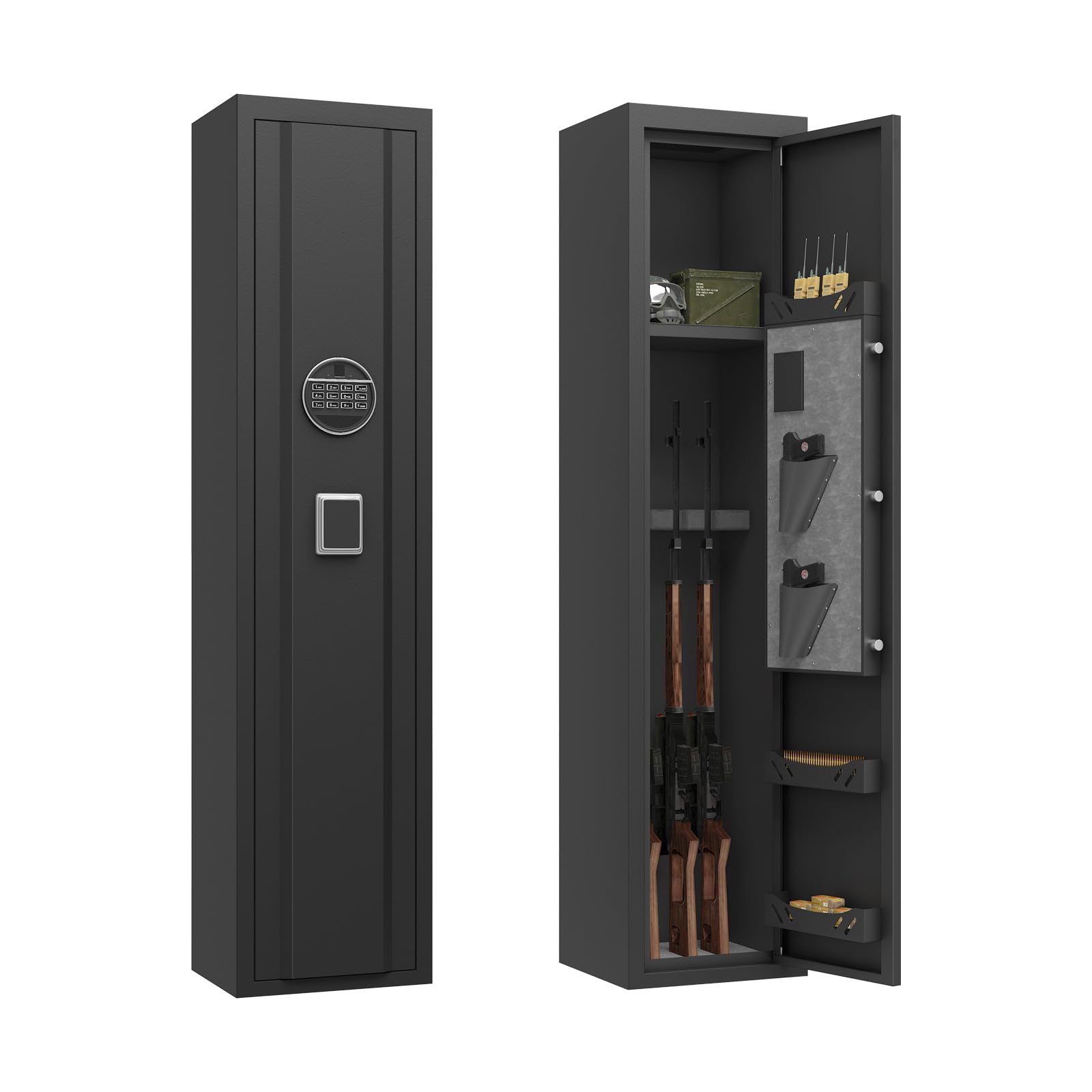 Heavy‑Duty 3‑5 Gun Safe for Rifles and Pistols, Quick Access Digital Keypad | Fu