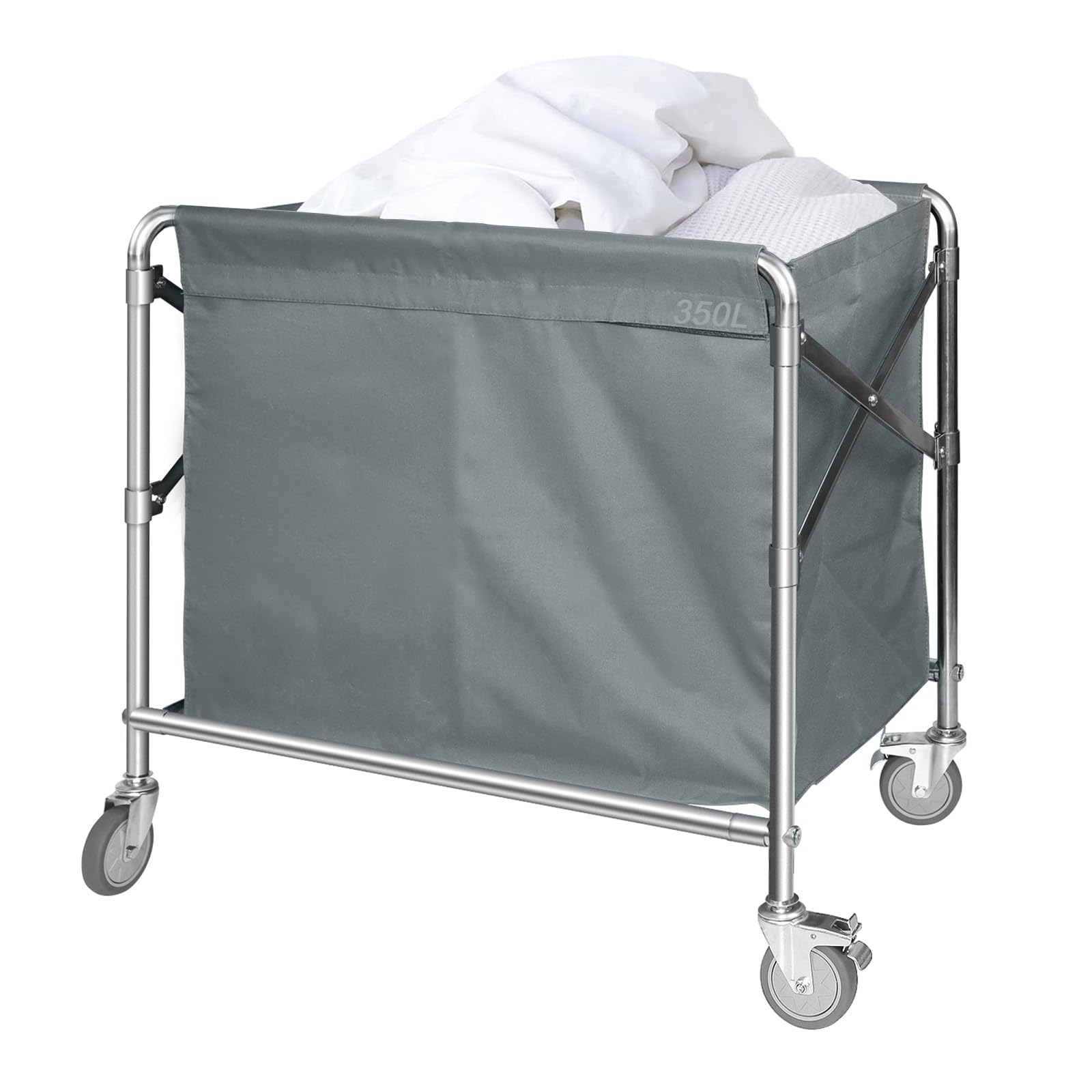 Nisorpa laundry hamper with wheels, large folding laundry cart, hotel collapsibl