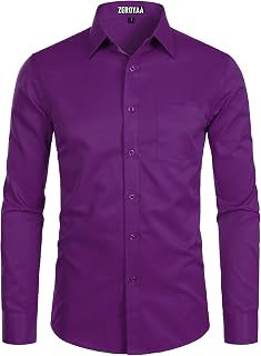 ZEROYAA Men's Dress Shirt Business Casual Button Up Shirt