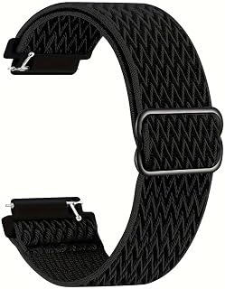 20mm and 22mm Braided Nylon Elastic Band, Quick Release Spring Bars, Adjustable Elastic Ring with Buckle for Men and Women, Comfortable Durable Replacement Strap