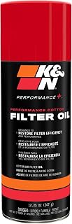 K&N Air Filter Oil: Aerosol; Restore Engine Air Filter Performance and Efficiency, 99-0516, 347g(12.25 Oz)