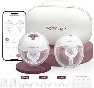 Momcozy M5 Smart Wearable Breast Pump, Hands-Free Electric Pump | APP Control, Mimic Baby Natural Latch, Double-Sealed Flange, Only 232g Lightweight