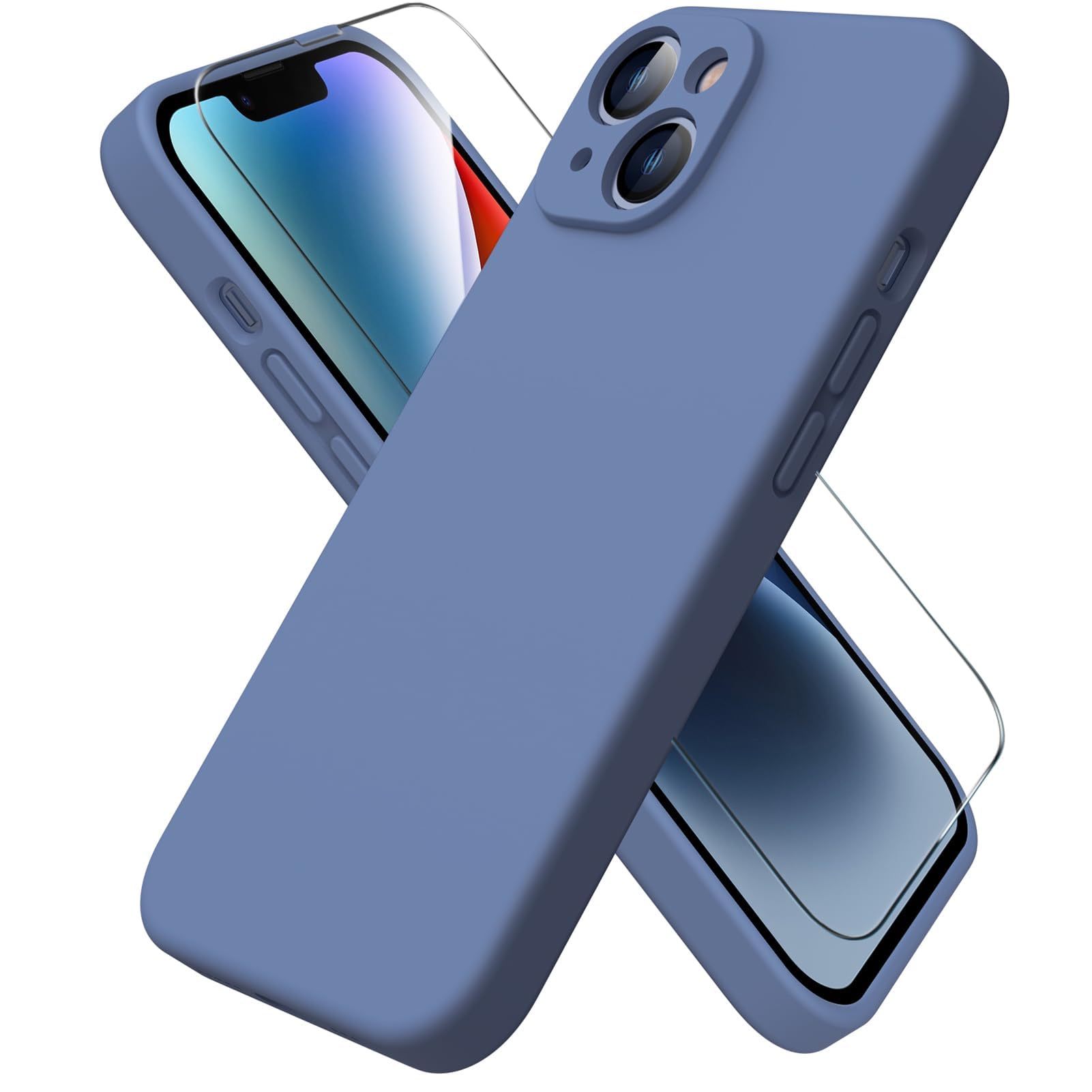 ACRONIX Silicone Case for iPhone 14 (6.1 inches), with 1 x Screen Protector, Liq