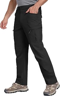 Mens Hiking Pants Lightweight Nylon Stretch Cargo Work Pants for Men Waterproof with Pockets
