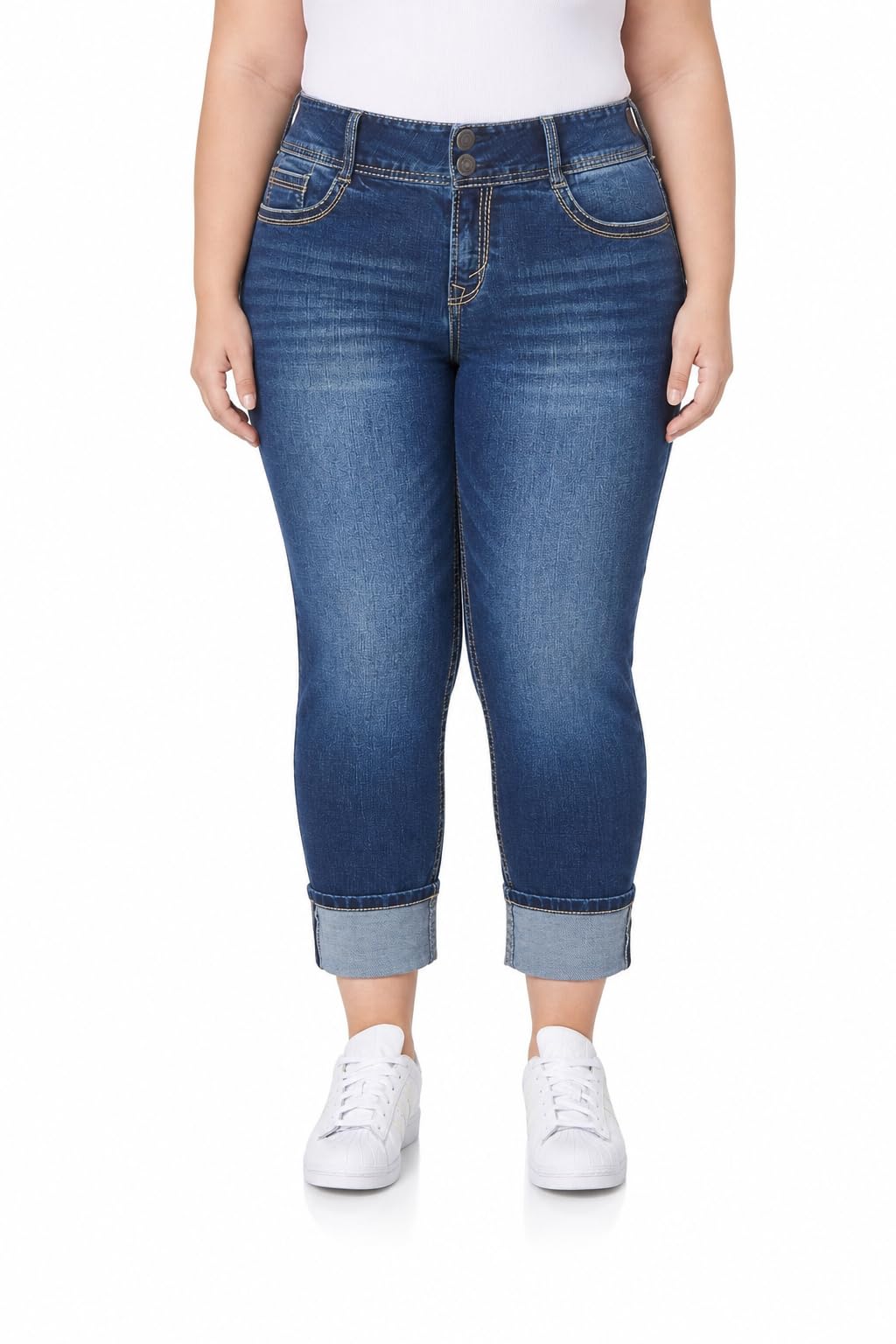 WallFlower Women's Juniors Instastretch Bling Luscious Curvy Mid-Rise Stretch Sk