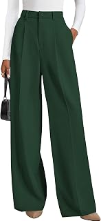 PRETTYGARDEN Womens Wide Leg Long Pants Wide Fit High Waist Stretch Casual Work Trousers