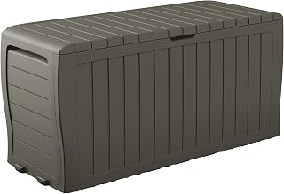 Keter Marvel 71 Gal Outdoor Storage Box for Patio and Pool Accessories | Taupe, Resin, Compact, Waterproof, Lockable, Durable, Easy Assembly, Organization, Patio Cushions Storage
