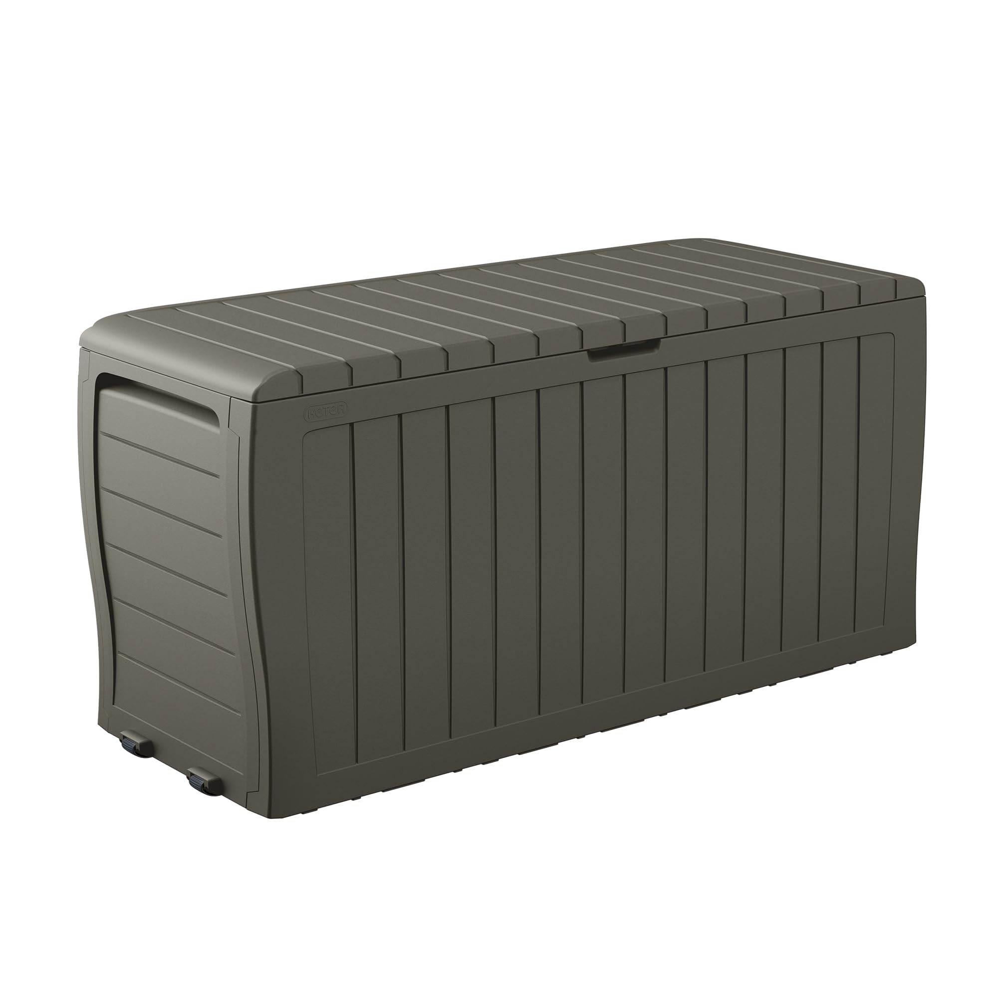 Keter Marvel 71 Gal Outdoor Storage Box for Patio and Pool Accessories | Taupe, 