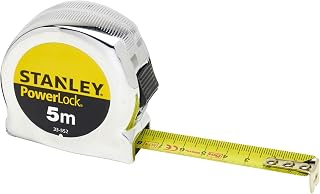 STANLEY 5m Powerlock Tape Measure, Metric, 0-33-552 | 13mm Blade Width, Class II Accuracy, Durable Blade, Tru-Zero Hook, Compact Design, Easy to Read