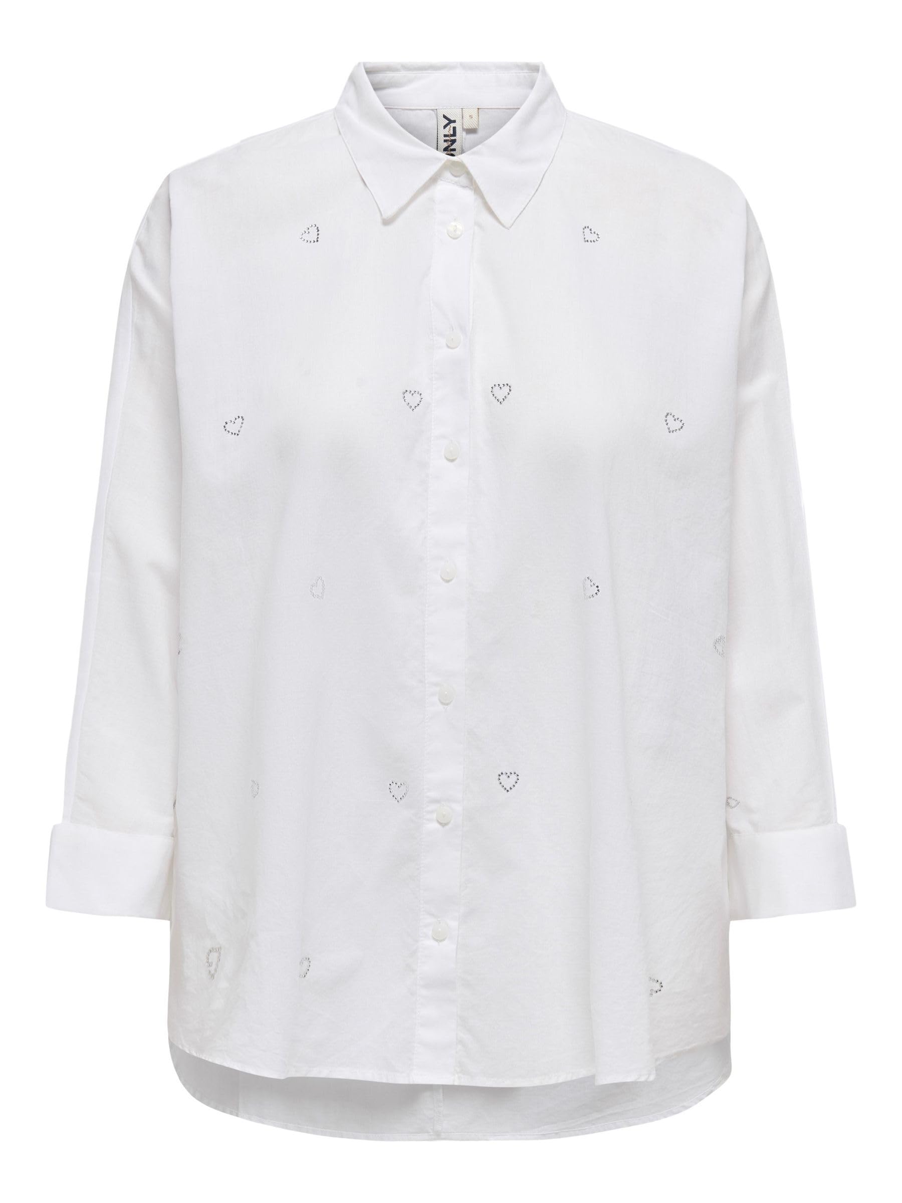 Only Onlnew Lina Grace LS EMB Shirt Noos Wvn Women's Long Sleeve Button Closure 