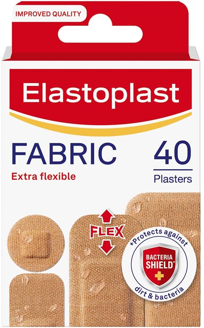 Elastoplast Extra Flexible Fabric Plaster Strips, 40 Count | Extra Flexible Woun