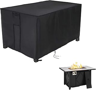 Youlvy Rectangular Fire Pit Cover for Firepit Table, 43 x 22 x 25 Inch | Propane Gas Rectangle Fire Pit Table Cover 43 Inch, Outdoor Waterproof Firepit Table Cover Heavy Duty Fadeproof UV Resistant