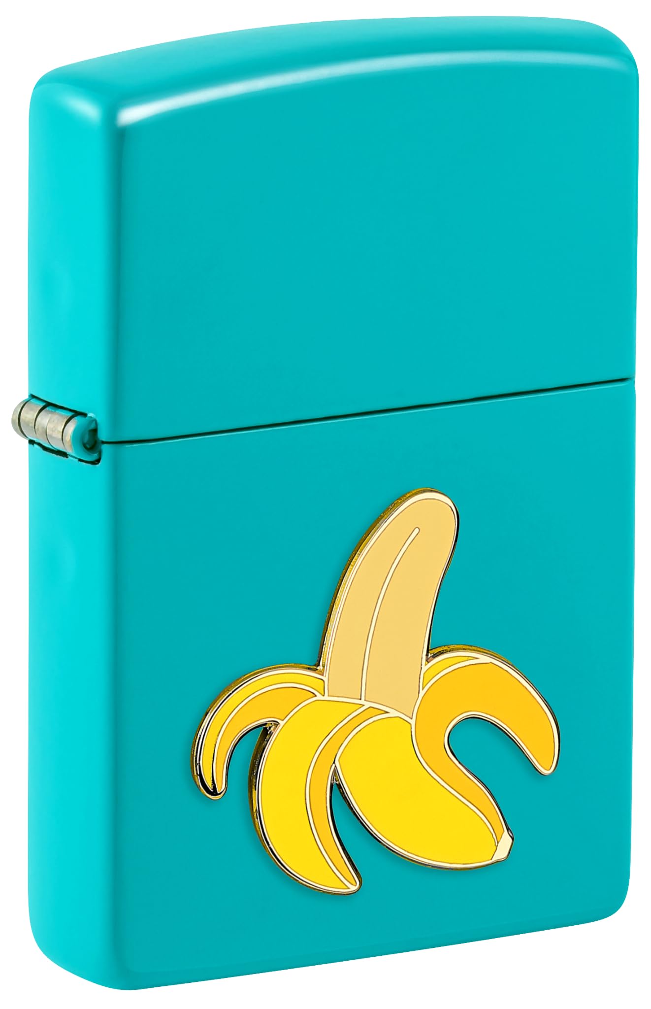 Zippo Windproof Lighter - Foodie Banana, Flat Turquoise, Emblem - Refillable - R