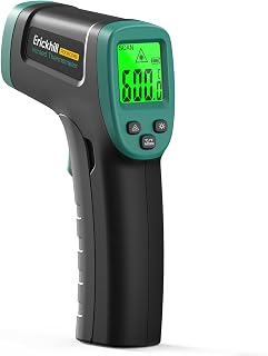 ERICKHILL Infrared Thermometer -50℃~600℃ Adjustable Emissivity Non-Contact Laser Thermometer Gun LCD Backlit Digital Display -Compact Size for Vehicle Repair/Cooking/BBQ/Freezer/Food, Dark Gree
