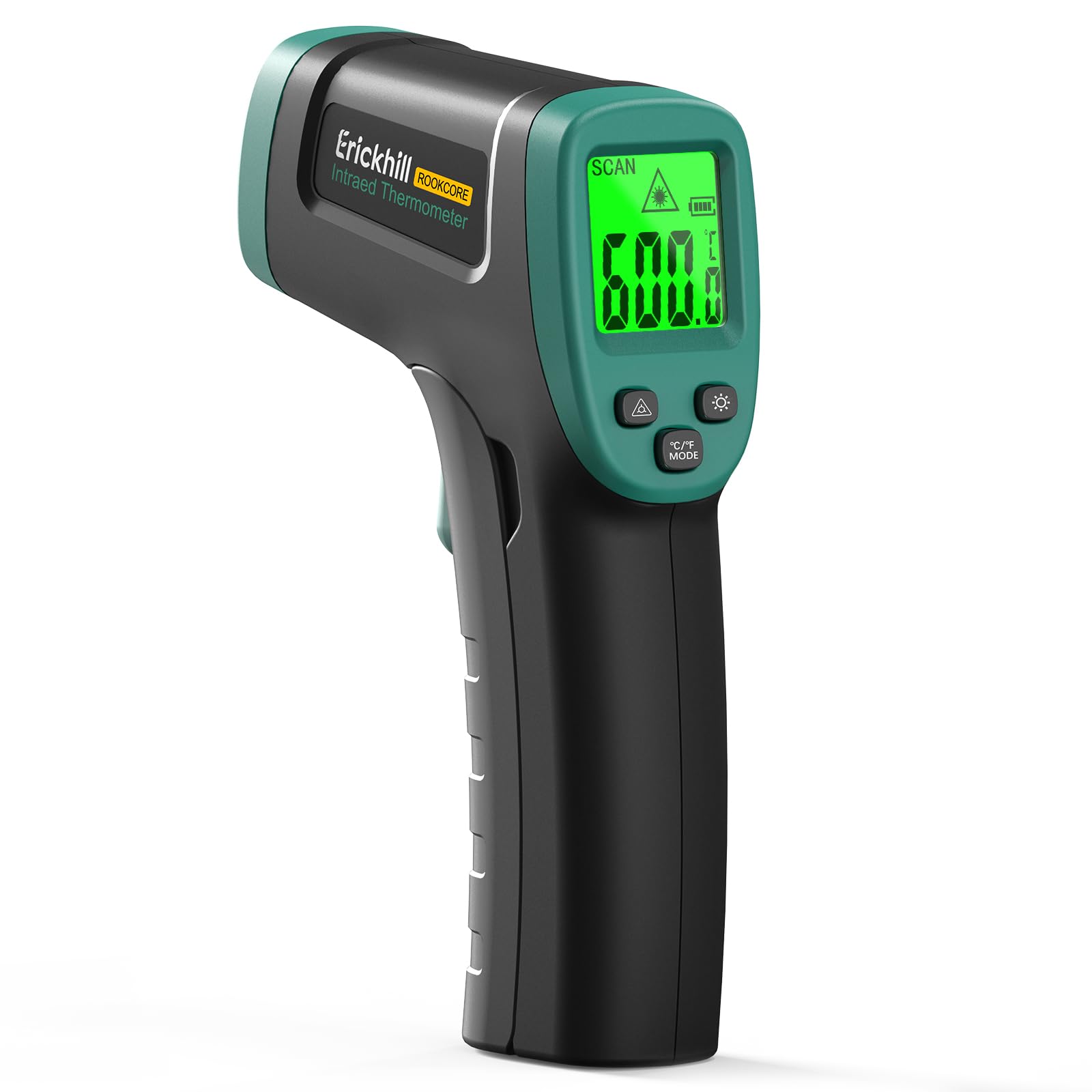 ERICKHILL Infrared Thermometer -50℃~600℃ Adjustable Emissivity Non-Contact Laser