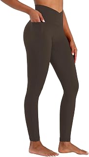 Sunzel Butt Lifting Scrunch Leggings for Women with Pockets No Front Seam Crossover Workout Booty Yoga Pants Tummy Control