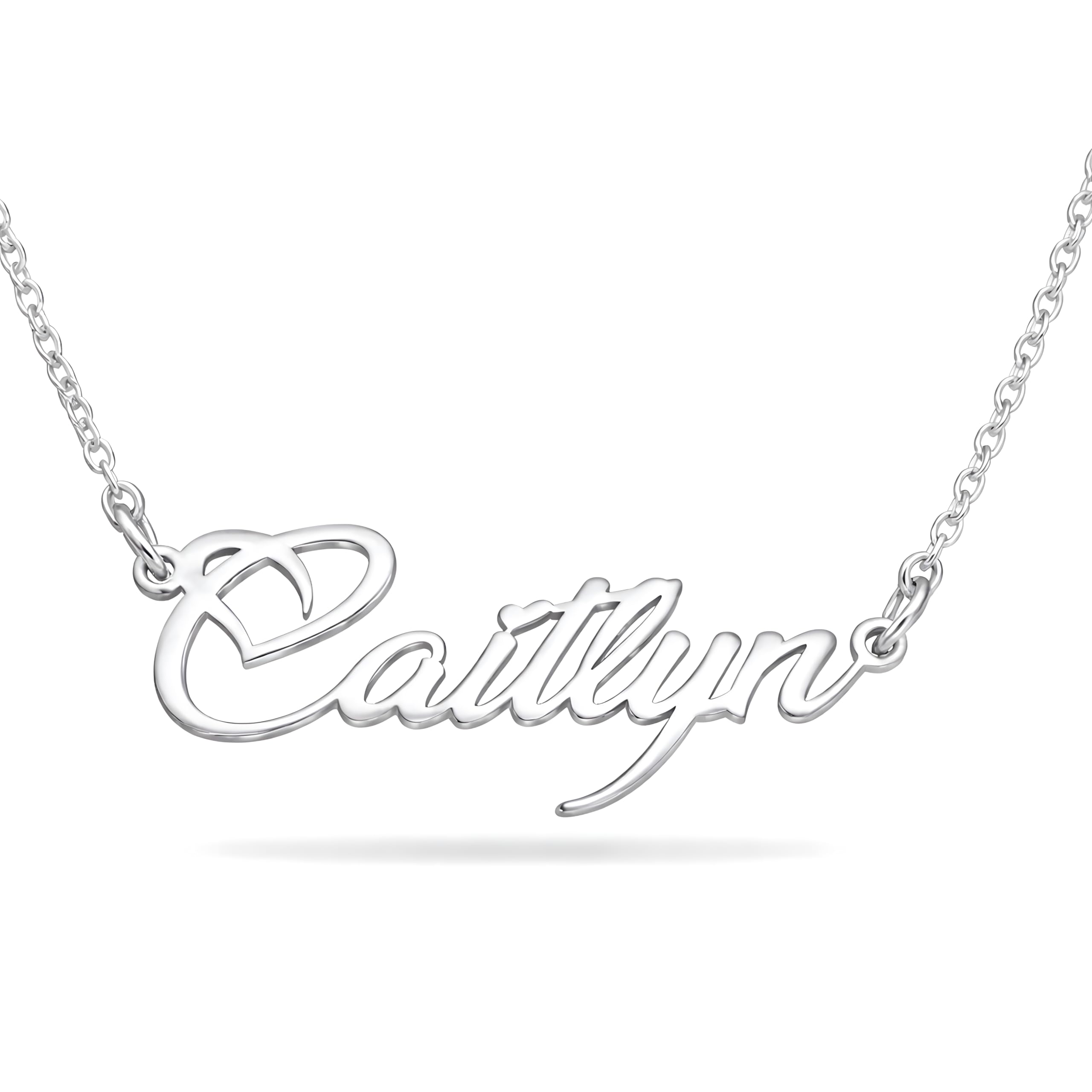 ZNA Jewels Personalised Name Necklace for Women - Customised Sterling Silver Dai