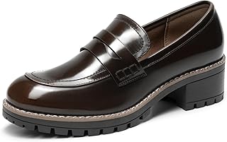 DREAM PAIRS Women's Penny Chunky Loafers Work Shoes