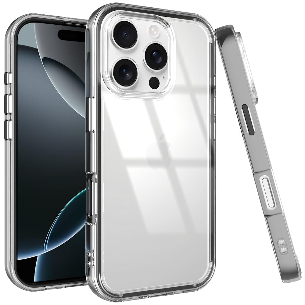 Puxicu Acrylic 2 in 1 for iPhone 15 Pro Max Case，Anti-Yellowing, Military-Grade 