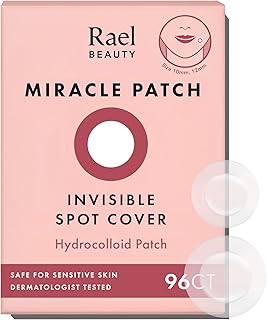 Rael Miracle Invisible Spot Cover Hydrocolloid Acne Pimple Patches (96 Ct) | Ultra-Thin Patch for Face, Absorbs Fluid From Blemishes, Facial Sticker, Korean Skin Care, Pore Care, 2 Sizes